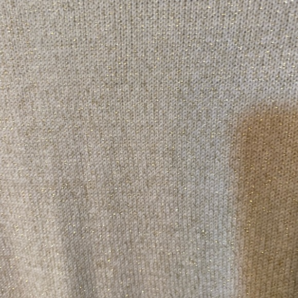 CHARTER CLUB Ivory and Gold Metallic Sweater with gold Hinged Closures - Picture 5 of 16